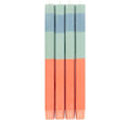 Striped Opaline, Pompadour & Rust Dinner Candles