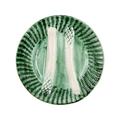 Asparagus Plate, Green w/ White