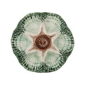 NOLA Oyster Plate, Green, Brown & Cream