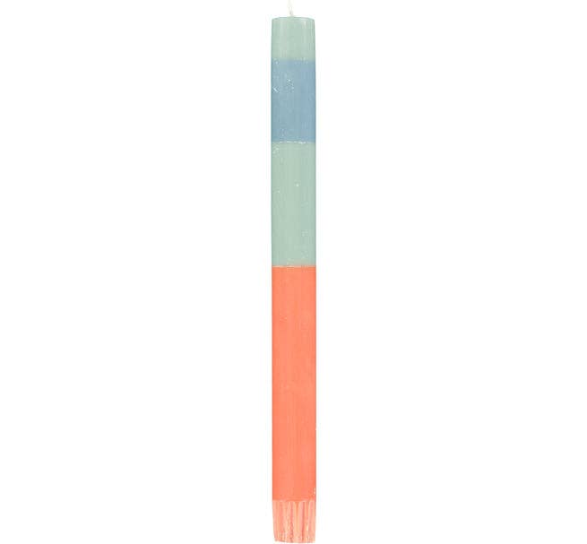 Striped Opaline, Pompadour & Rust Dinner Candles
