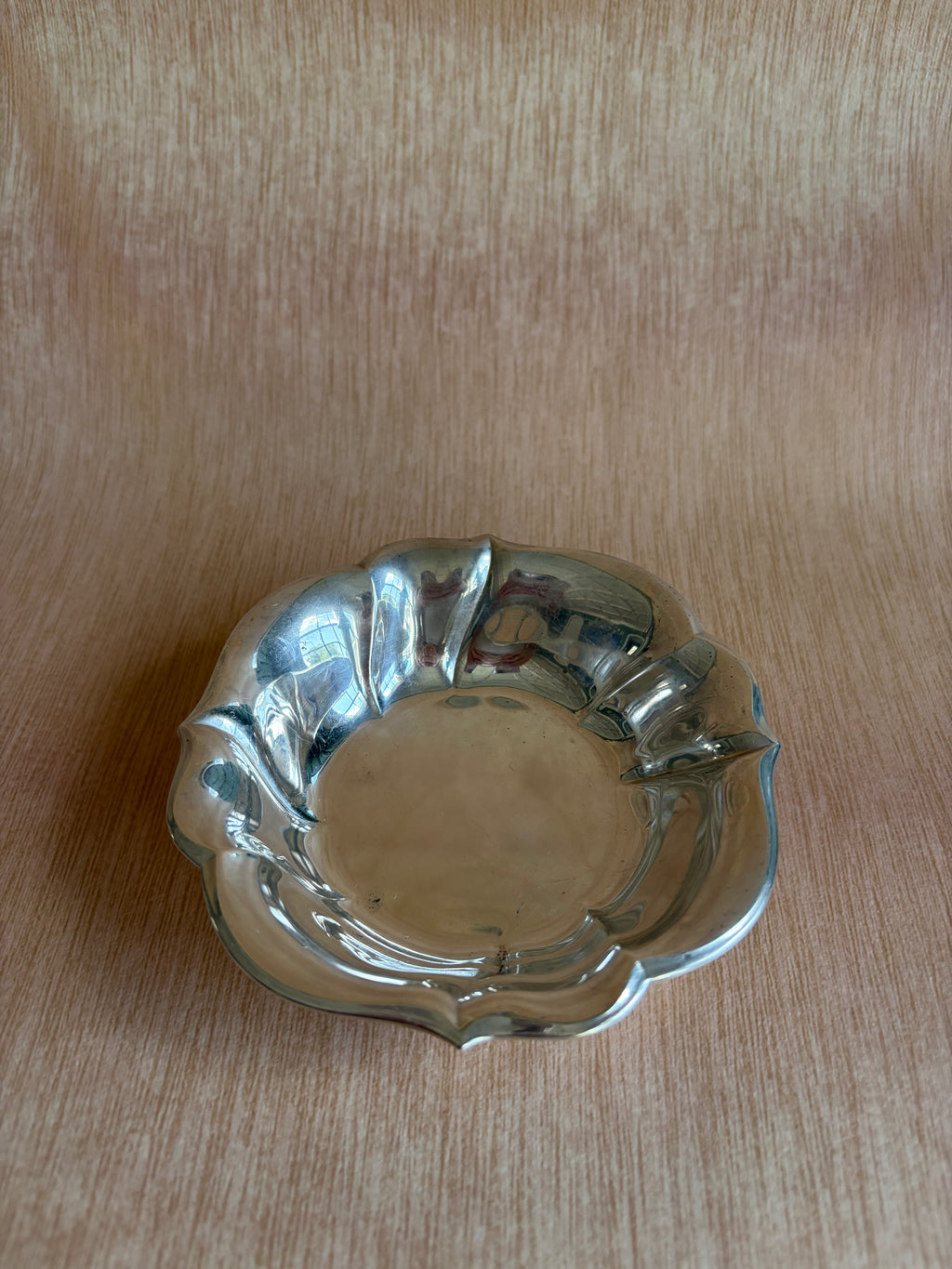 Silverplate Petal-Form Footed Trinket Dish