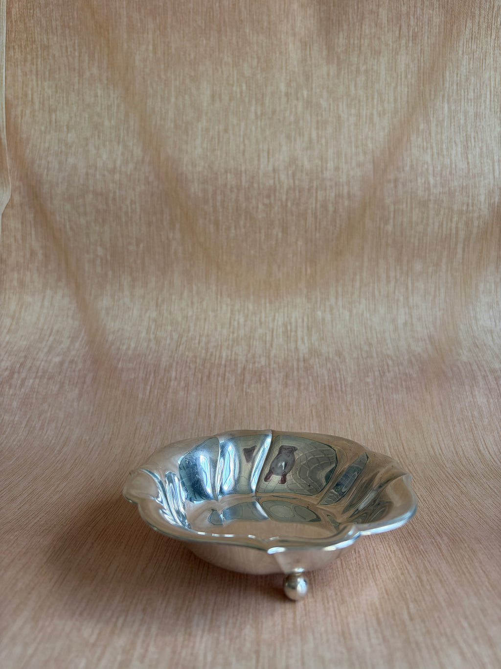 Silverplate Petal-Form Footed Trinket Dish