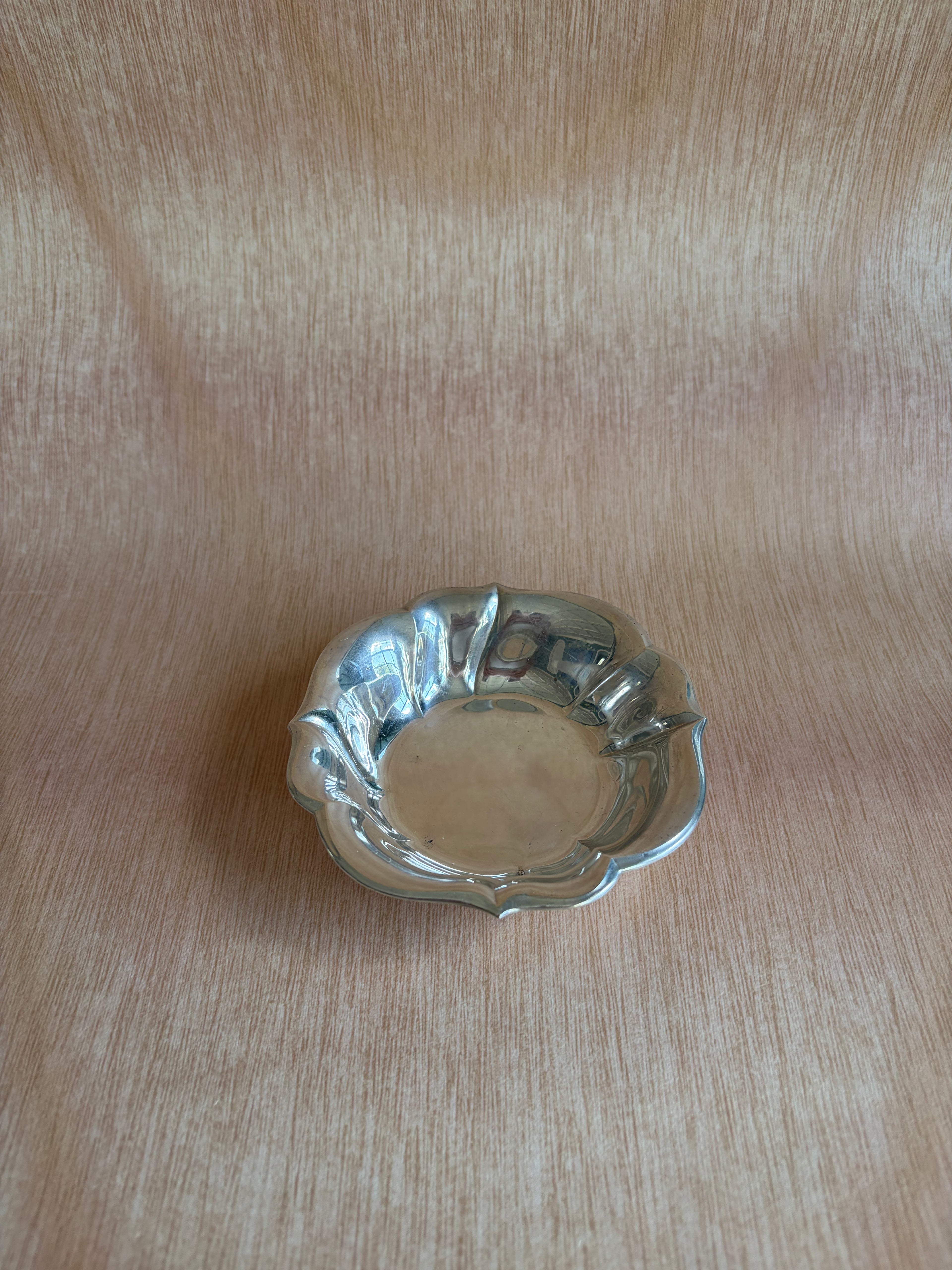 Silverplate Petal-Form Footed Trinket Dish