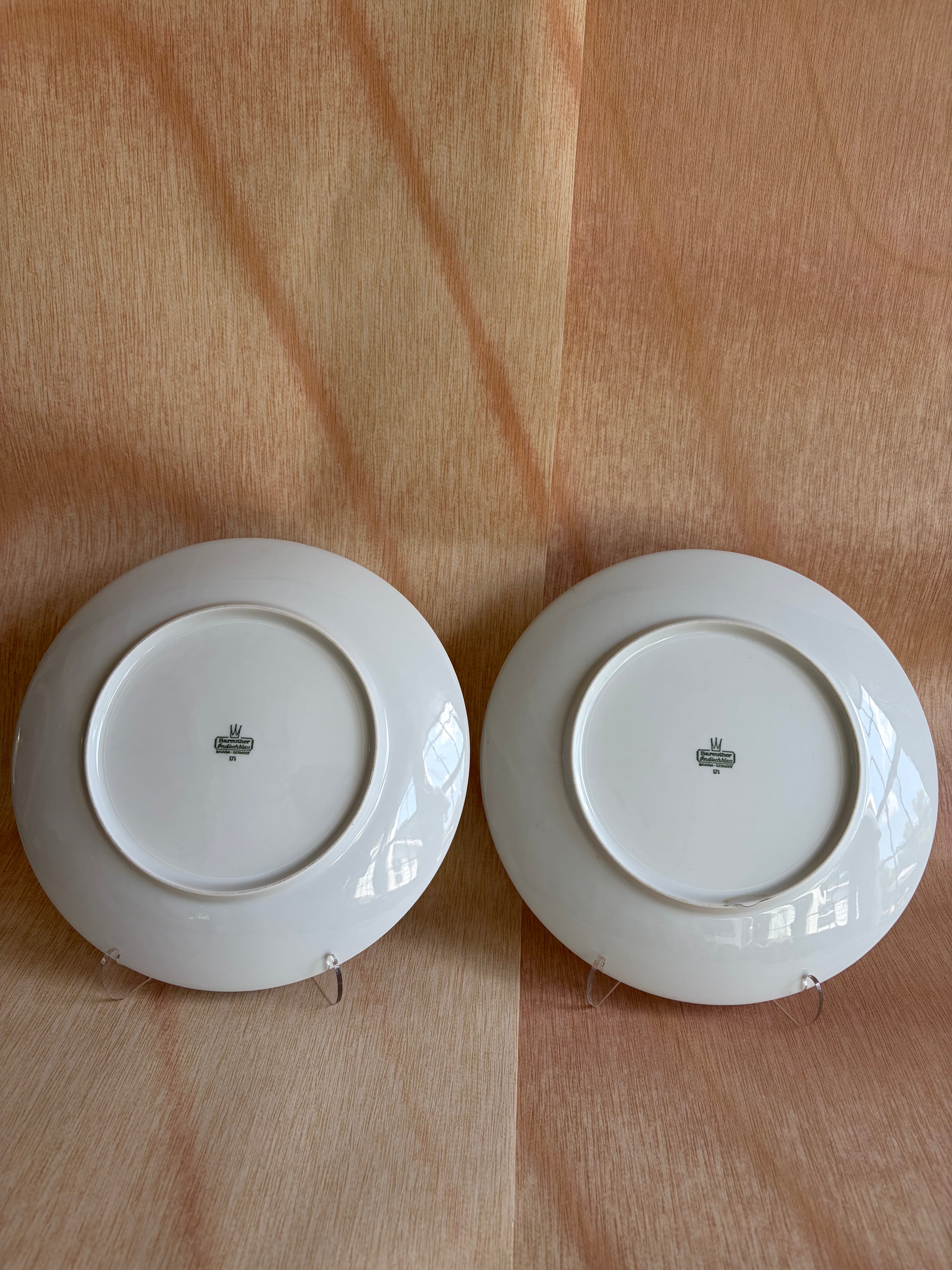 Pair of Vintage Winterling Bavaria Blue Strawflower Dinner Plates