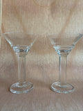 Pair of Vintage Clear Glass Cocktail Coupes