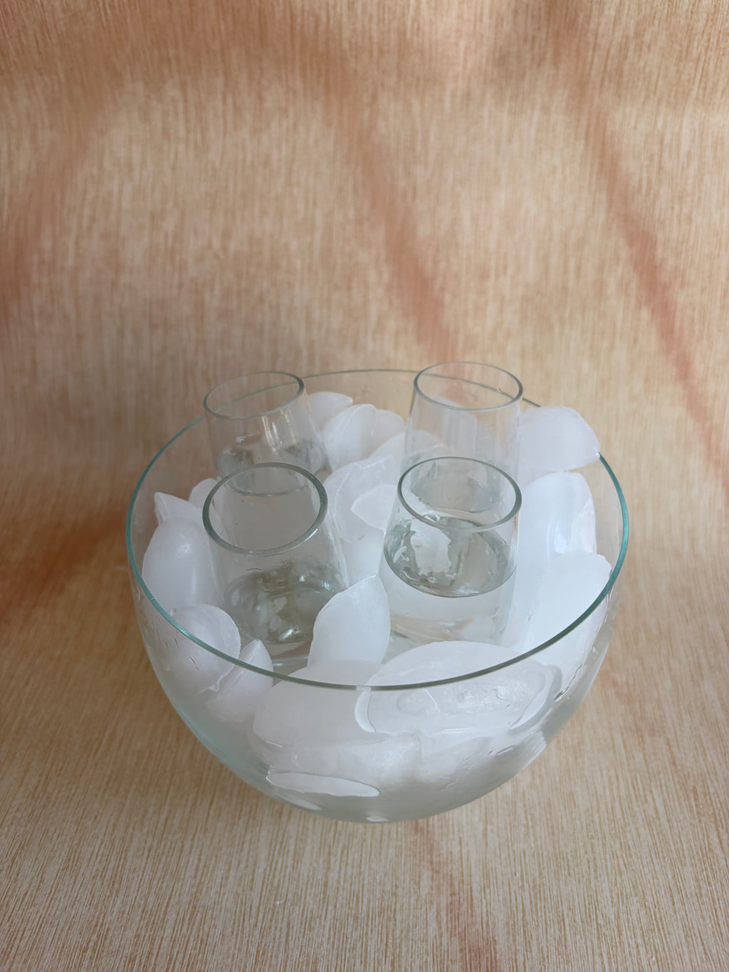 Glass Vodka Chiller Set with Four Cordial Glasses