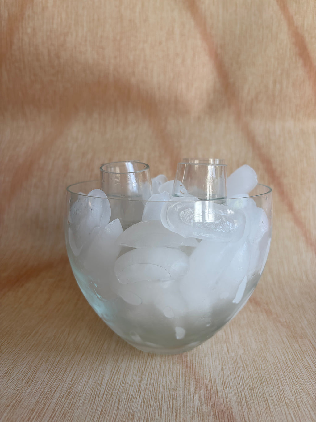 Glass Vodka Chiller Set with Four Cordial Glasses
