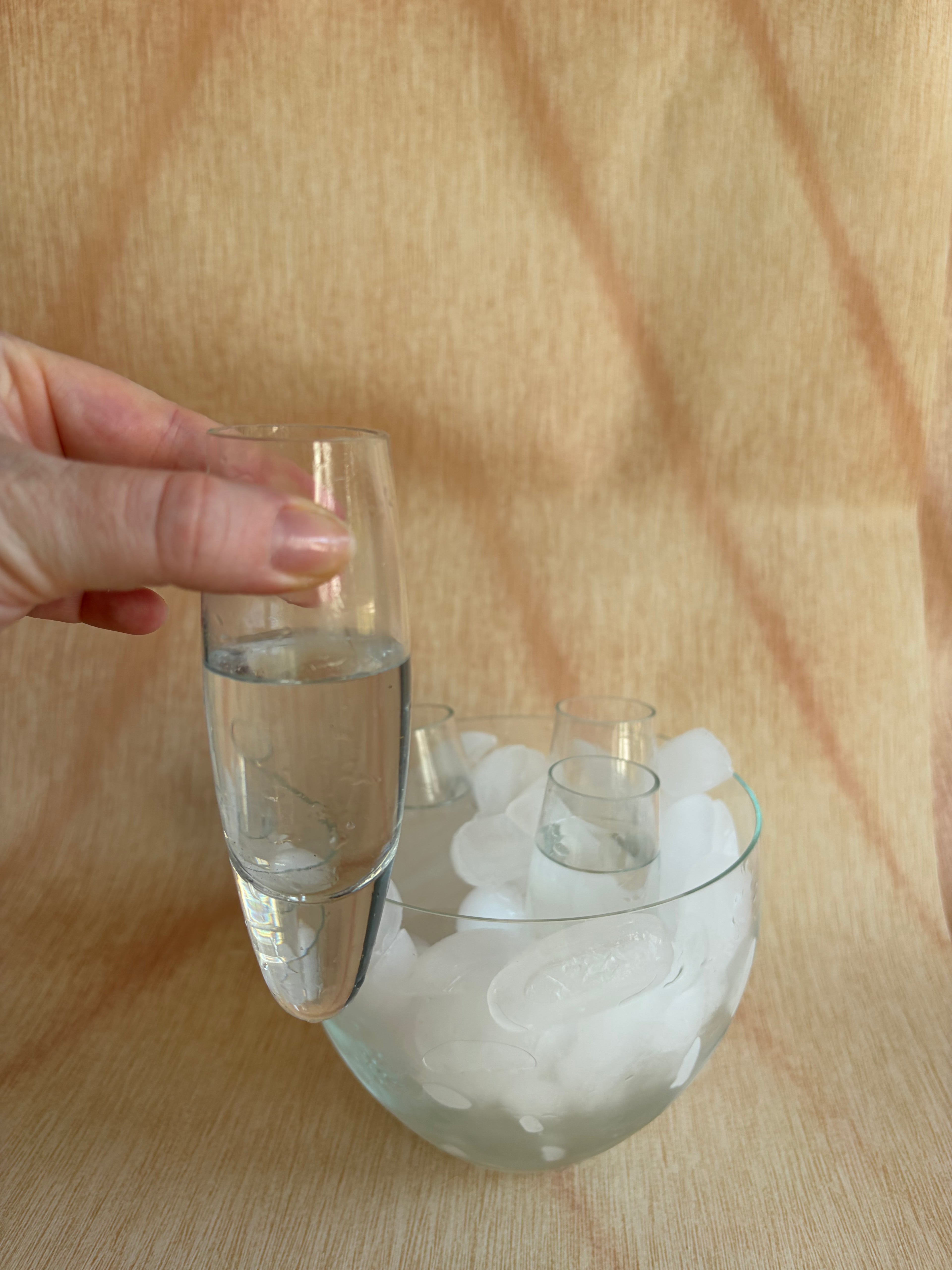Glass Vodka Chiller Set with Four Cordial Glasses