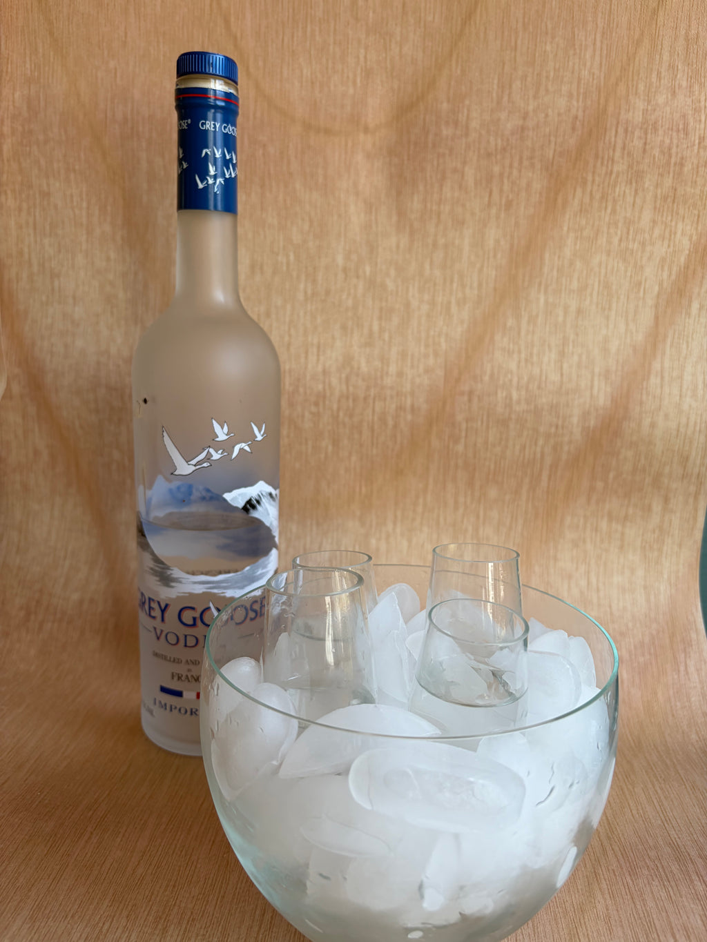 Glass Vodka Chiller Set with Four Cordial Glasses