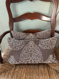 Custom Lumbar Designer Fabric Pillows in Brown