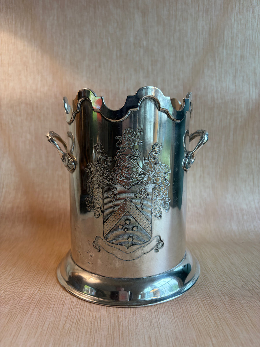 Vintage Silverplate Heraldic Wine Cooler