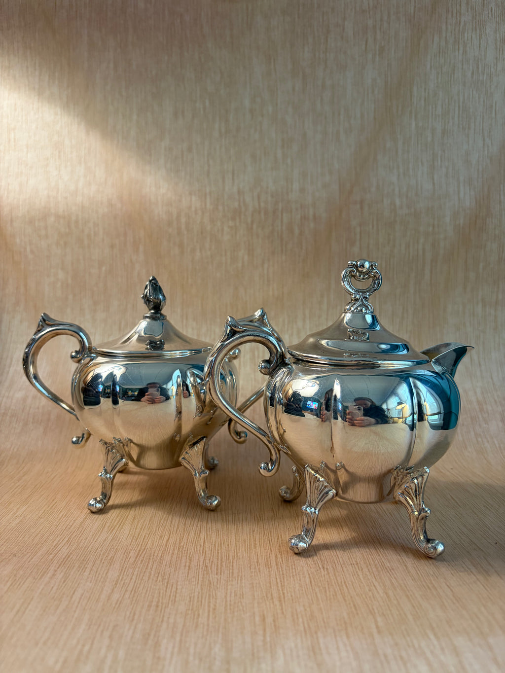 Sheridan Silverplate Creamer & Covered Sugar Set