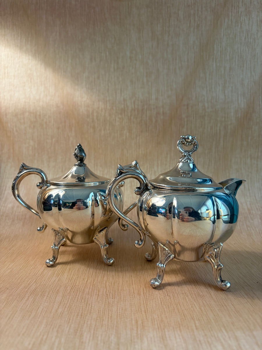 Sheridan Silverplate Creamer & Covered Sugar Set