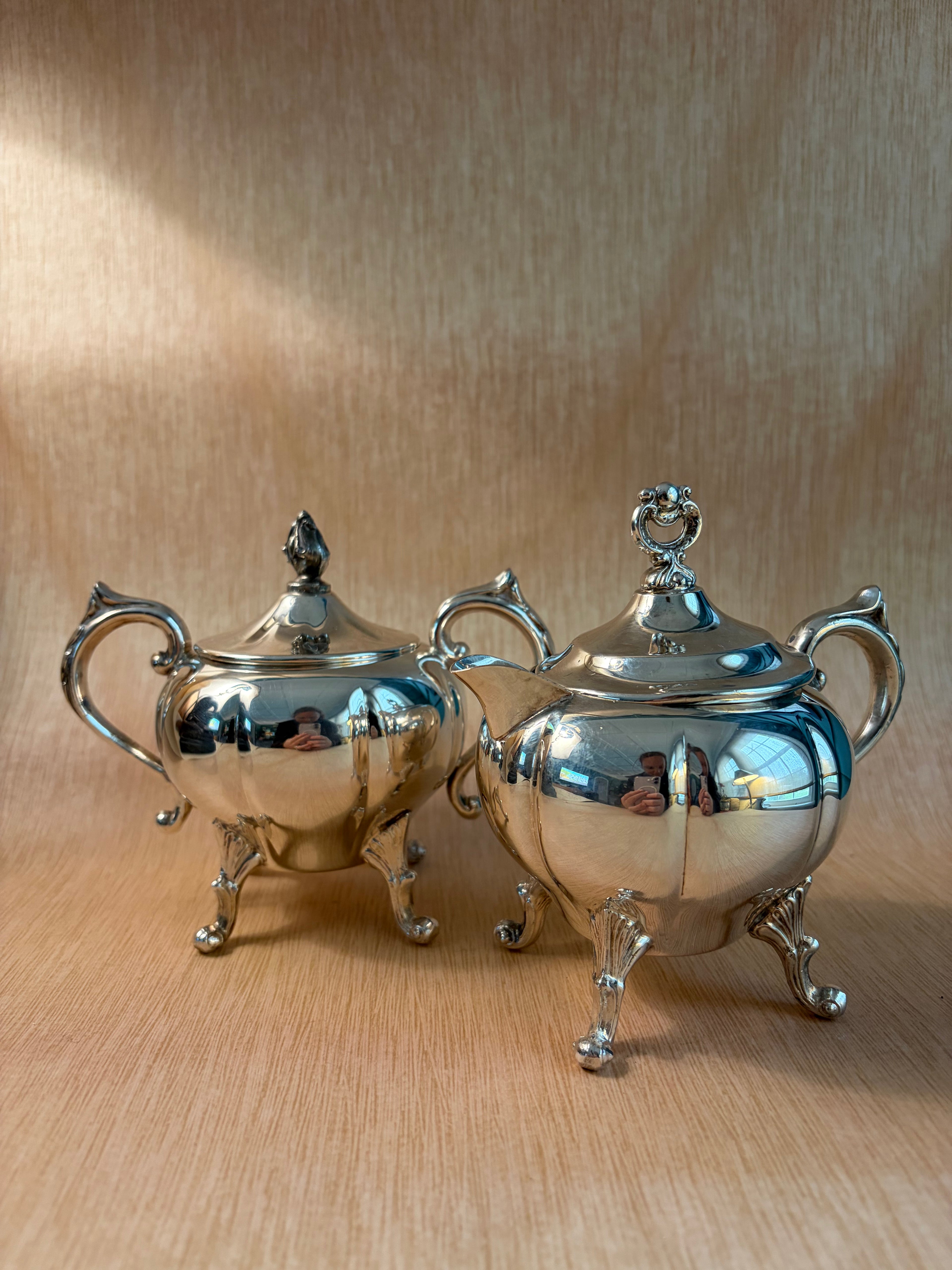 Sheridan Silverplate Creamer & Covered Sugar Set