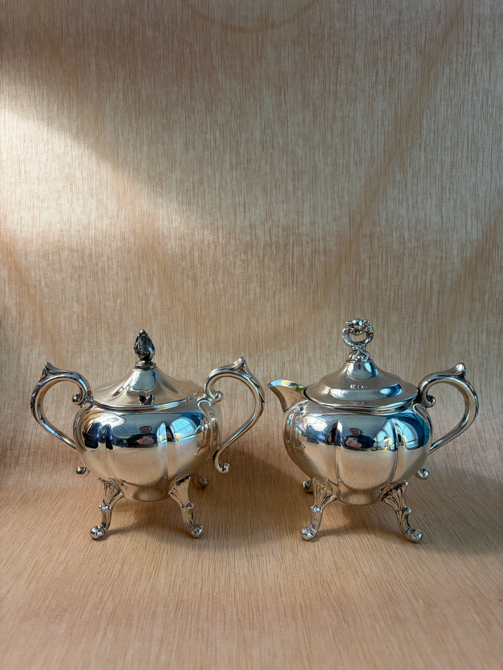 Sheridan Silverplate Creamer & Covered Sugar Set