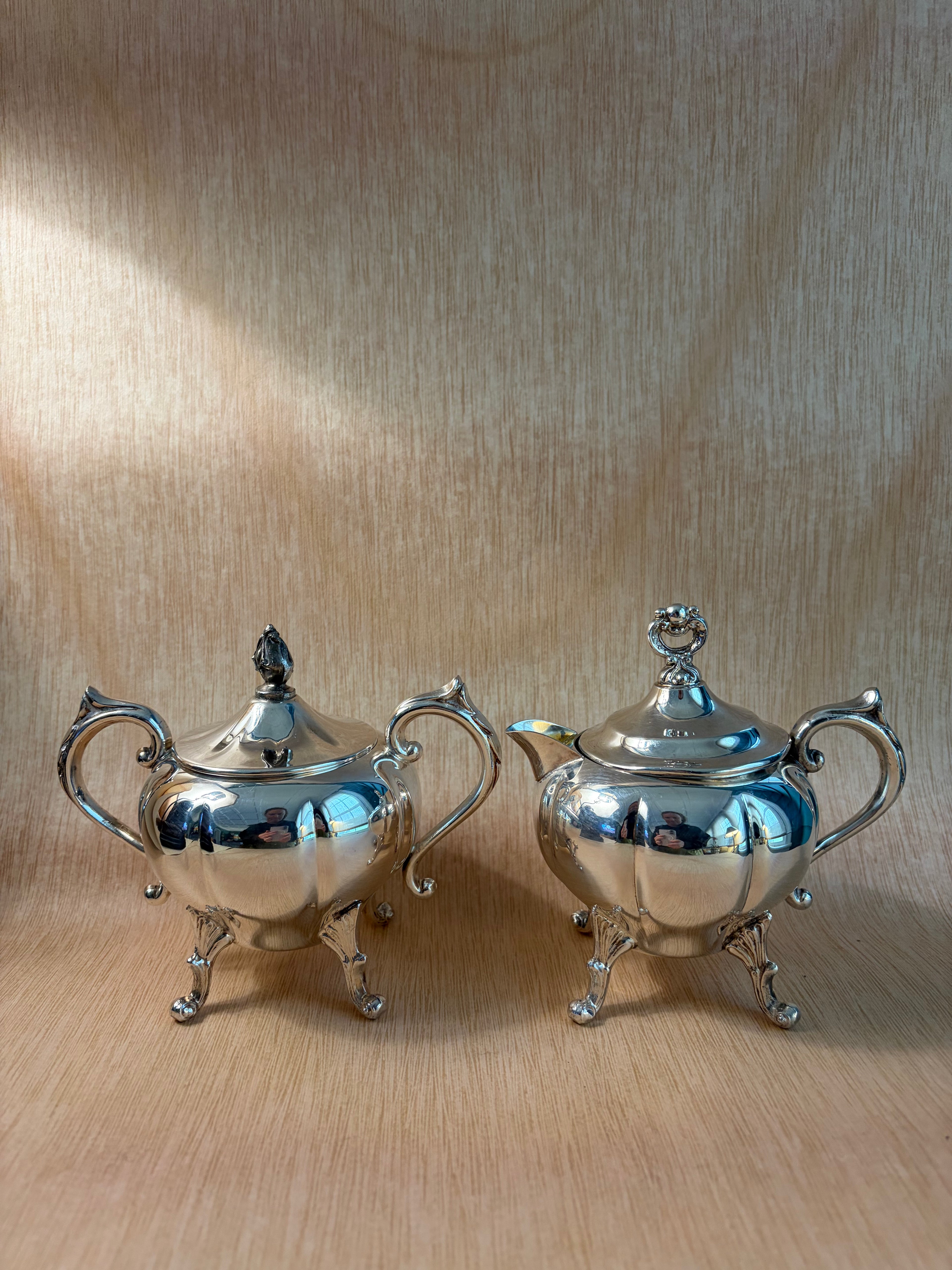 Sheridan Silverplate Creamer & Covered Sugar Set