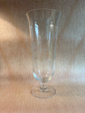 Etched Footed Glass Vase