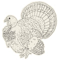Die-cut Coloring Turkey Placemat