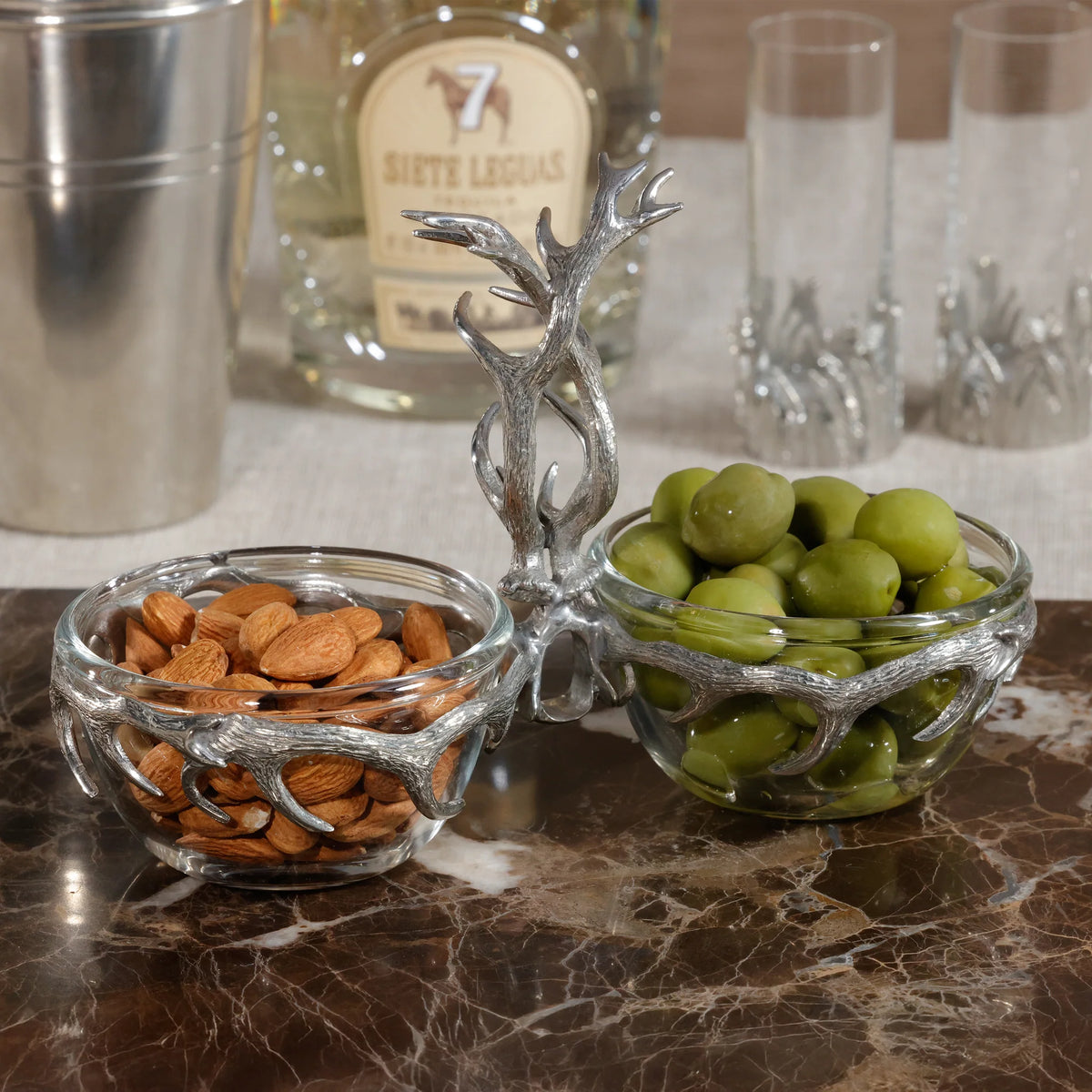 St. Anton Pewter & Glass Condiment Set