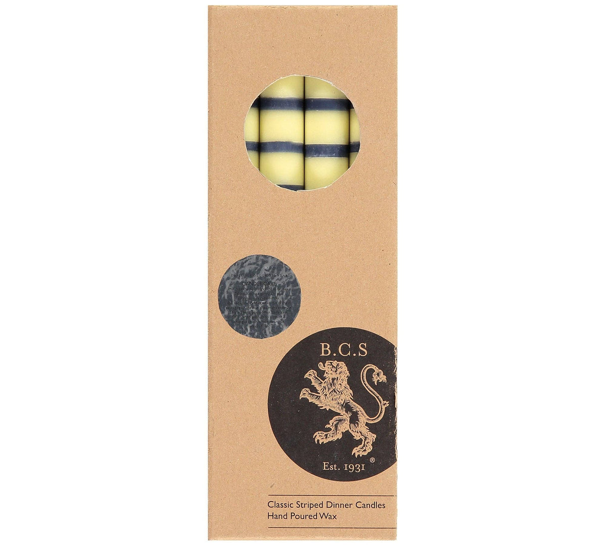 Striped Indigo, Jasmine & Olive Dinner Candles
