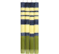 Striped Indigo, Jasmine & Olive Dinner Candles